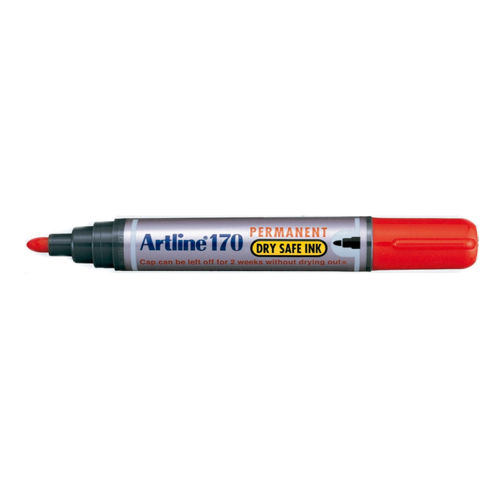 Artline Rotulador Permanente 170 Rojo Punta Redonda 2mm Antiseccado 1