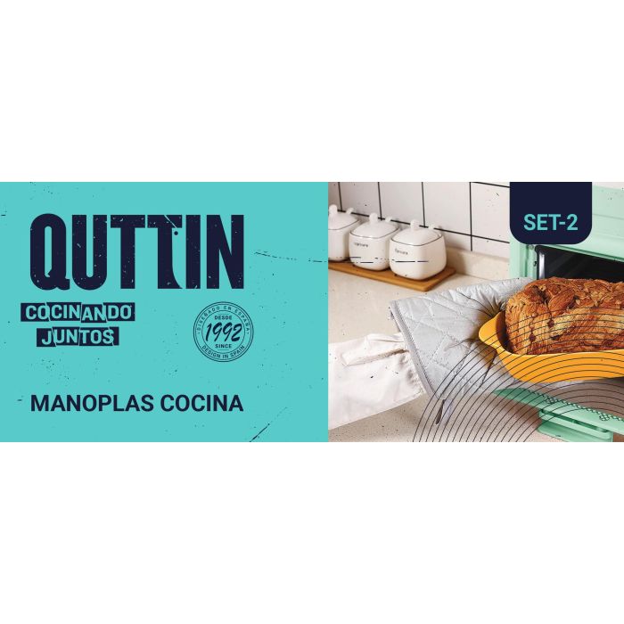 Set de 2 manoplas de cocina Silver - Quttin (24 Cajas) 2 Set de 2 manoplas de cocina Silver - Quttin (24 Cajas) 2