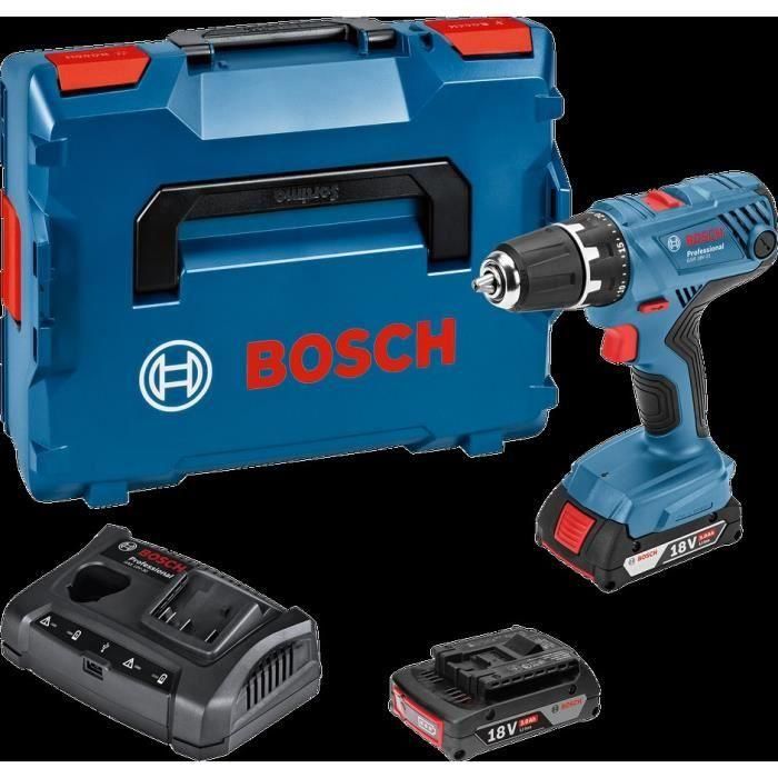 Taladro Atornillador BOSCH PROFESSIONAL GSR 18V-21 + 2 baterías 2,0Ah + GAL 18V-40 L-BOXX