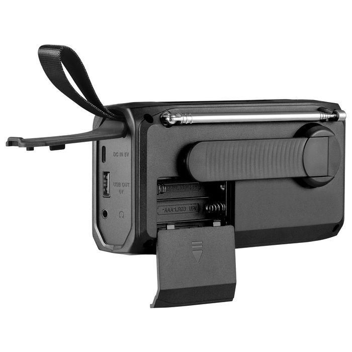 Sandberg 4500 Survivor Radio DAB/FM con Power Bank y Altavoz Bluetooth, Carga Solar/Manivela, Linterna 2