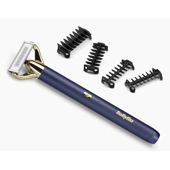 Babyliss X-BLADE SUPER-X Recortadora Hombre Metal Gold & Navy – Cuchilla Japonesa, 4 Peines (1-5mm), Uso Seco/Húmedo 2