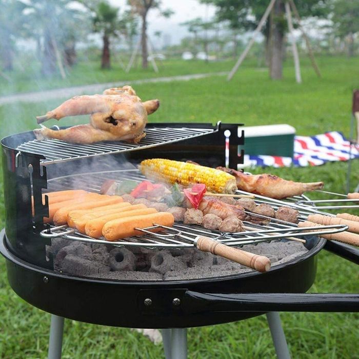 Barbacoa de Carbón con Ruedas Parrilla Negro Ø 51 cm 2 Barbacoa de Carbón con Ruedas Parrilla Negro Ø 51 cm 2