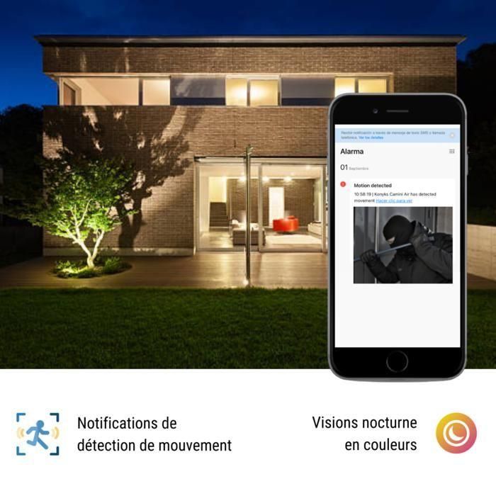 Cámara de vigilancia exterior inalámbrica con panel solar Konyks Camini Air 2 Solar 4 Cámara de vigilancia exterior inalámbrica con panel solar Konyks Camini Air 2 Solar 4