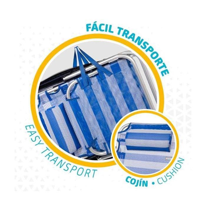 Silla playa plegable aluminio posiciones marinera 48x48,5x84 cm 4 Silla playa plegable aluminio posiciones marinera 48x48,5x84 cm 4
