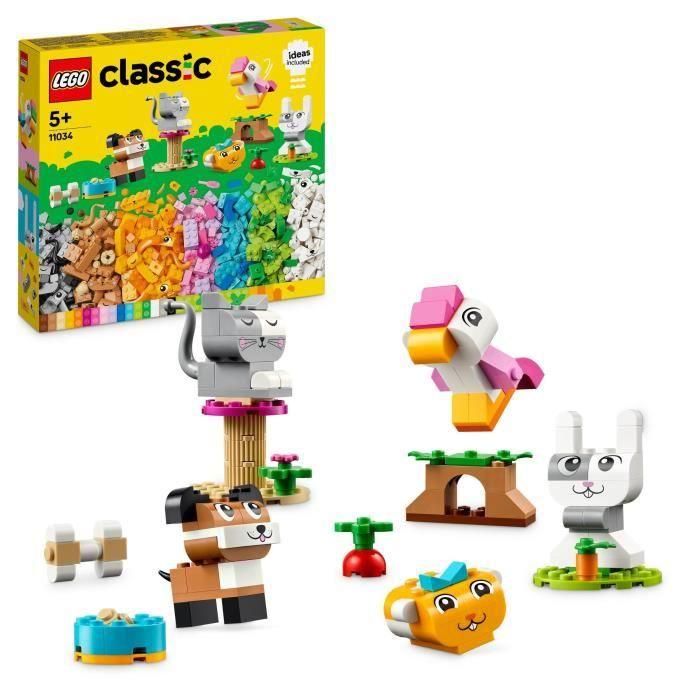 LEGO 11034 Classic Creative Pets, Juguete de Animales, Modelo de Perro, Gato, Conejo, Hámster y Pájaro LEGO 11034 Classic Creative Pets, Juguete de Animales, Modelo de Perro, Gato, Conejo, Hámster y Pájaro