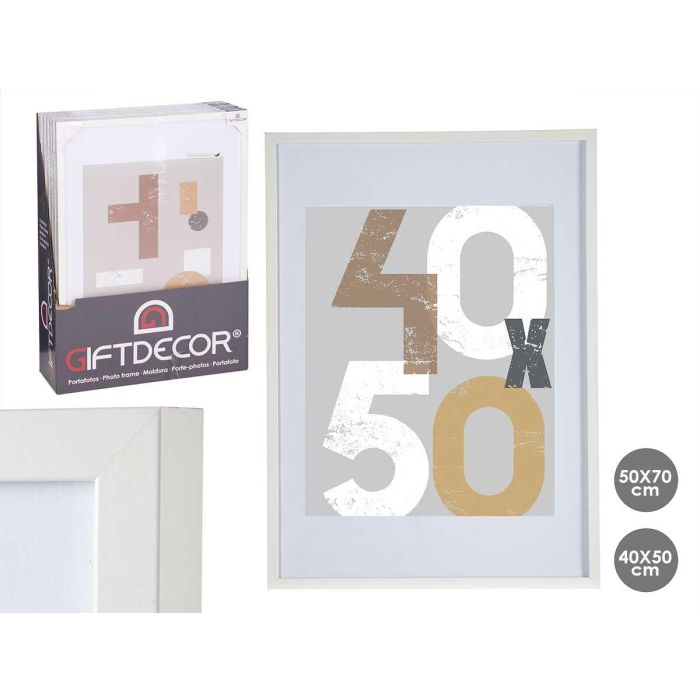 Giftdecor Portafoto Pared Madera Paspartu 40x50 cm Blanco - MDF y PS (6 Unidades) Giftdecor Portafoto Pared Madera Paspartu 40x50 cm Blanco - MDF y PS (6 Unidades)
