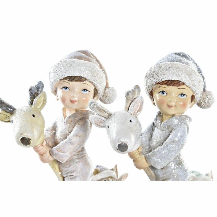 Figura Navidad Moderna DKD Home Decor Rosa Gris 5.5 x 12 x 11 cm (2 Unidades) 1 Figura Navidad Moderna DKD Home Decor Rosa Gris 5.5 x 12 x 11 cm (2 Unidades) 1