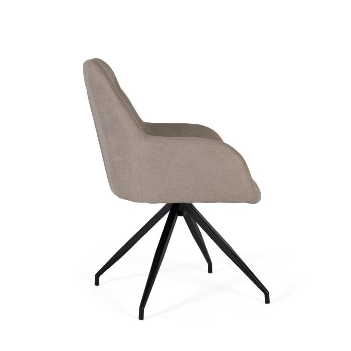 Giner y Colomer - Silla Giratoria Tapizada en Tela Gris con Patas de Acero (2 Unidades) 2