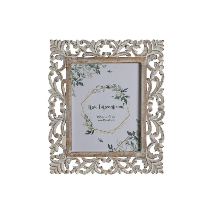 Marco Foto 20X25 Indio DKD Home Decor Blanco Natural 2 x 36 x 31 cm (2 Unidades) 2