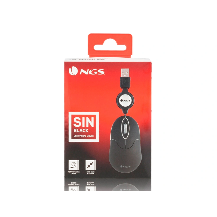 Ratón Óptico Retráctil NGS NGS-MOUSE-0973 Negro 1000 dpi 6