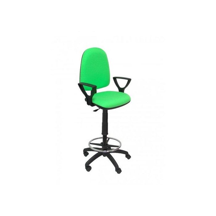 Taburete Piqueras Y Crespo Ayna Brazos Fijos Ergonomico Mecanismo De Contacto Permanente Regulable En Altura Y Aro Reposapies Asiento Y Respaldo Tapizados Bali Verde Pistacho
