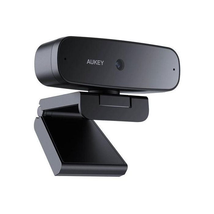 Aukey PC-W3S Stream Series - Webcam Full HD con Sensor CMOS 1/2.9", Autoenfoque, Micrófono Incorporado, Negra