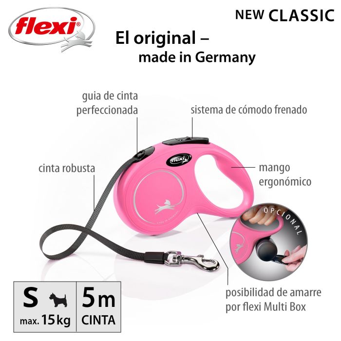 Flexi Correa New Classic S Cinta 5M Rosa 2