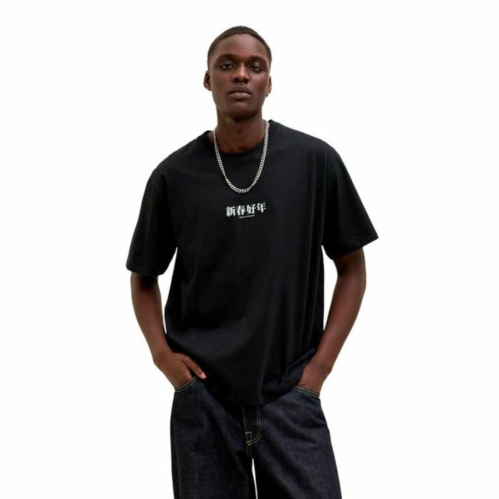 Camiseta de Manga Corta Hombre Jack & Jones Jorsnake Negro 2