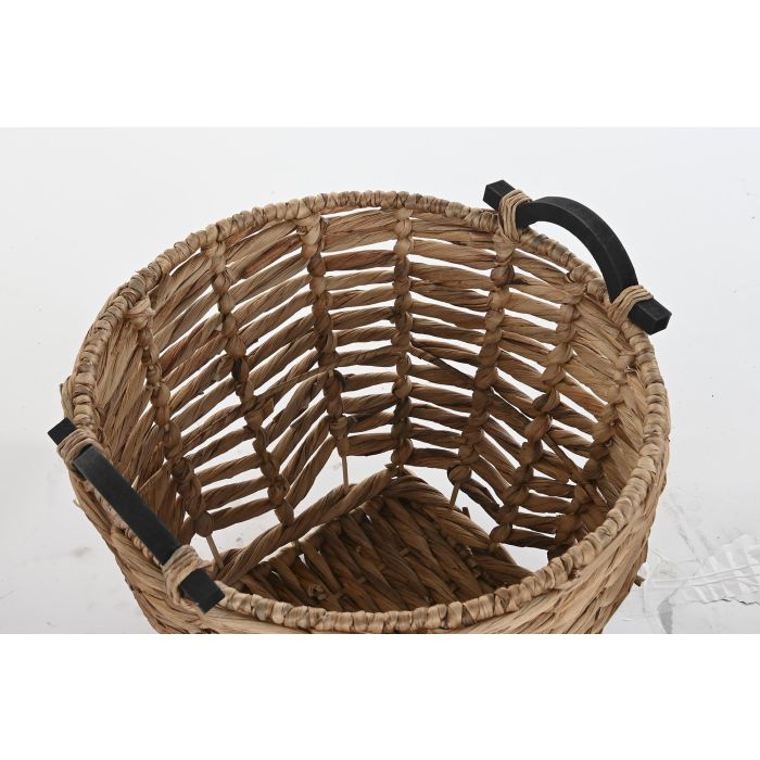 Cesta Colonial DKD Home Decor Natural 46 x 40 x 46 cm Set de 3 1