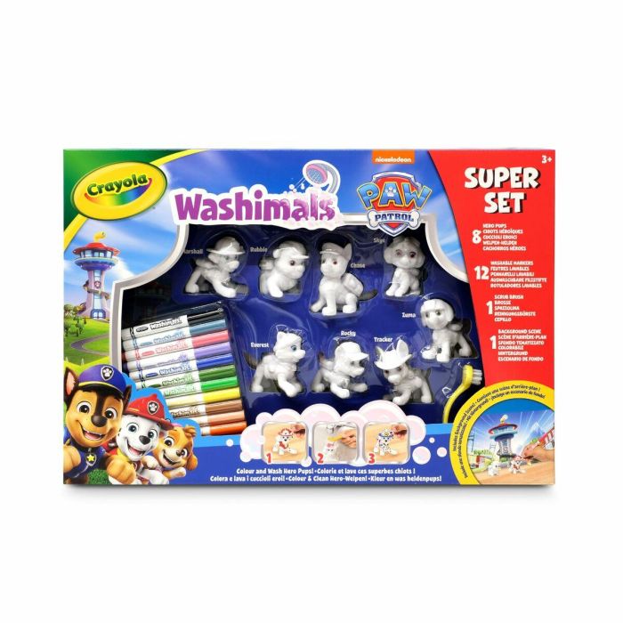 Crayola CRA0071662302511 Washimals Mis Animales para Colorear Super Set 8 Animales de la Patrulla Canina A partir de 3 años 9