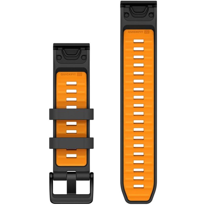 Garmin Ersatzarmband QuickFit 22mm Silikon Graphit/Orange 1 Garmin Ersatzarmband QuickFit 22mm Silikon Graphit/Orange 1