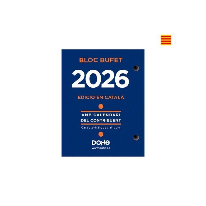 Dohe Bloque Bufete Anual 8.5x11 cm Catalán 2026 - Calendario Contribuyente, Planning Mensual, Sábado y Domingo en la Misma Página