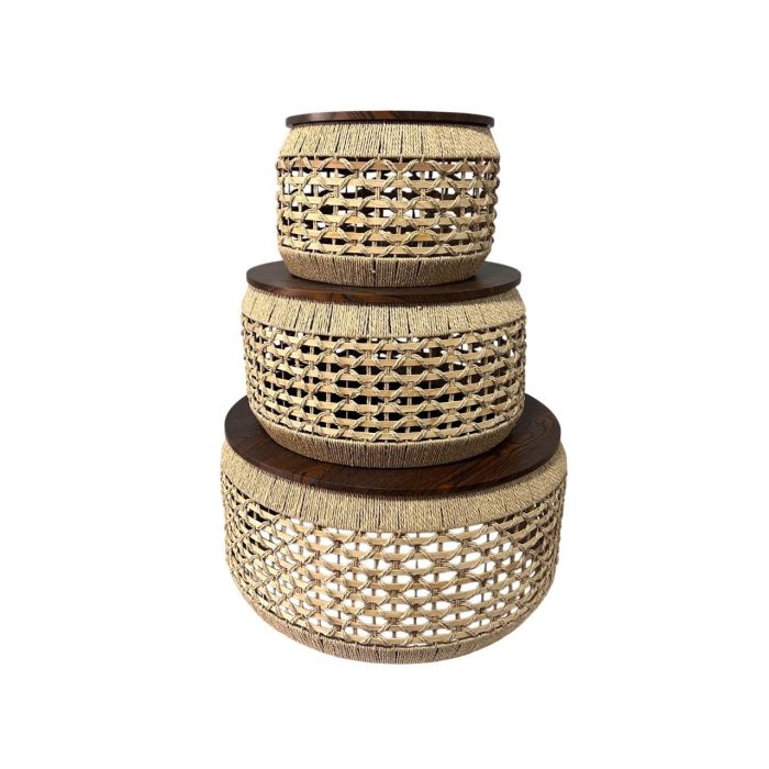 Mesa Centro Urban DKD Home Decor Marron 70 x 35 x 70 cm Set de 3 0 Mesa Centro Urban DKD Home Decor Marron 70 x 35 x 70 cm Set de 3 0