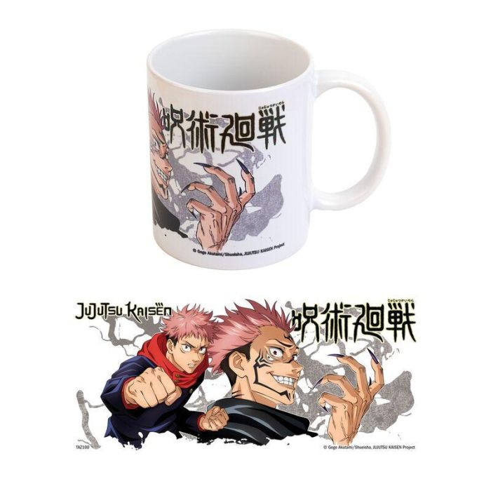 ERIK Taza Yuji y Sukuna Jujutsu Kaisen 350ml de cerámica - Apta para lavavajillas y microondas