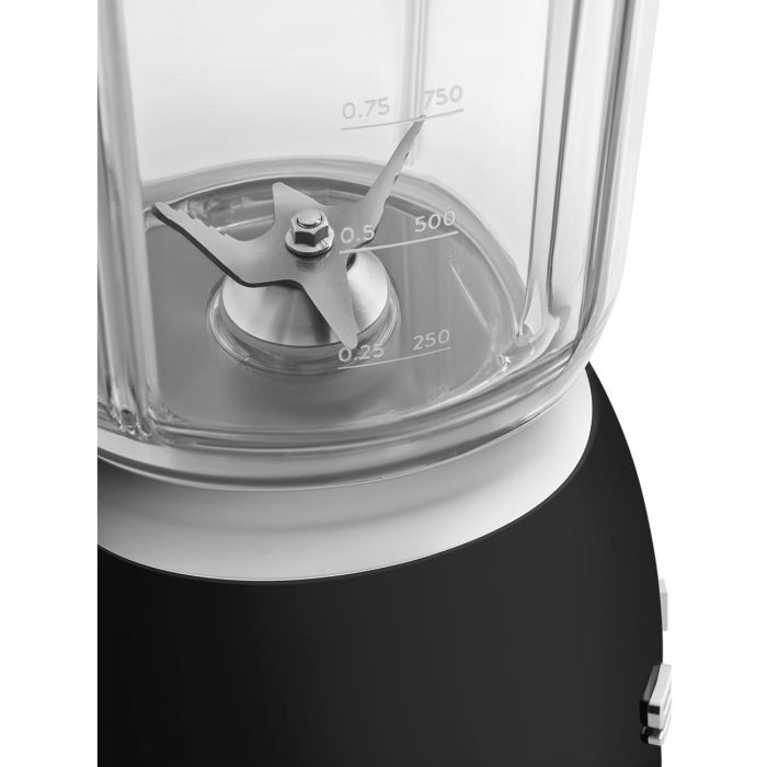 SMEG BLF03BLEU Batidora de Vaso, 800W, 1.5L, Función Pulso, Picahielos, 4 Velocidades, Negro 4