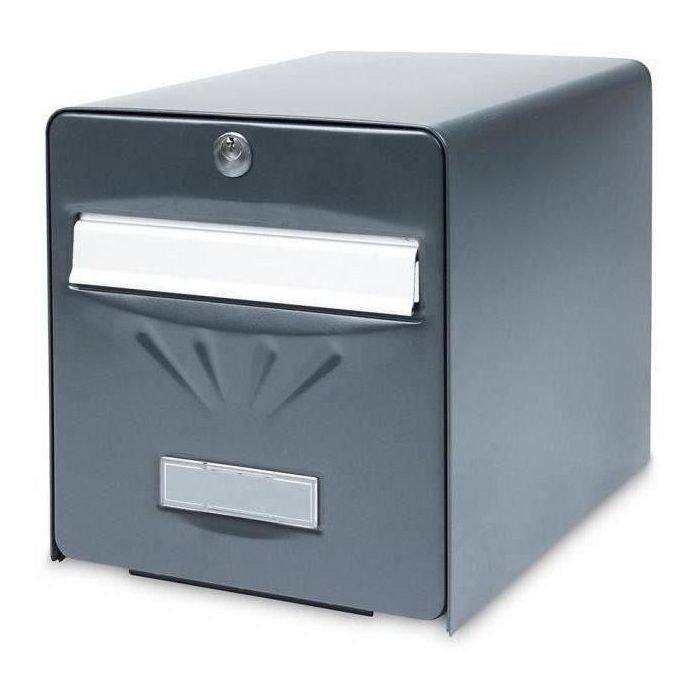 BURG WACHTER Buzón balneal de acero galvanizado - Puerta trasera de cristal - Gris antracita BURG WACHTER Buzón balneal de acero galvanizado - Puerta trasera de cristal - Gris antracita