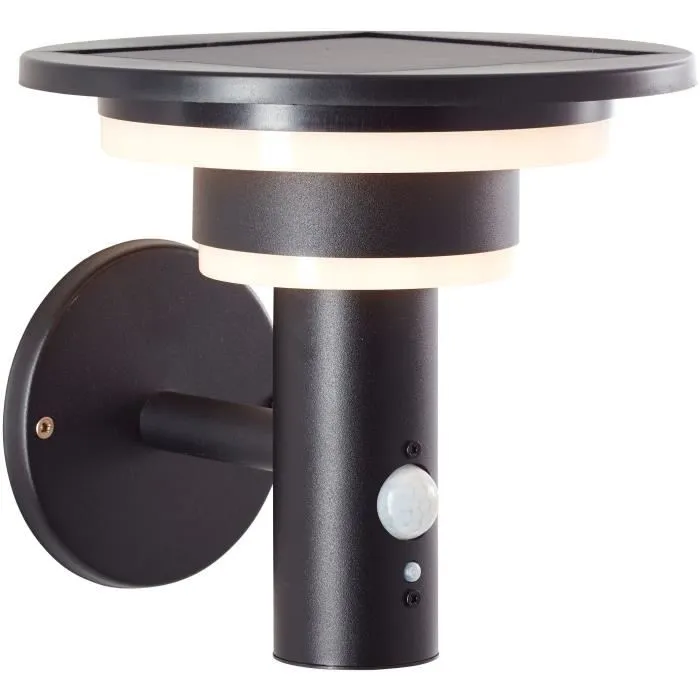 Brilliant BRI4004353437731 Aplique de Exterior LED Solar con Detector de Movimiento Acero Inoxidable Negro 4W 2
