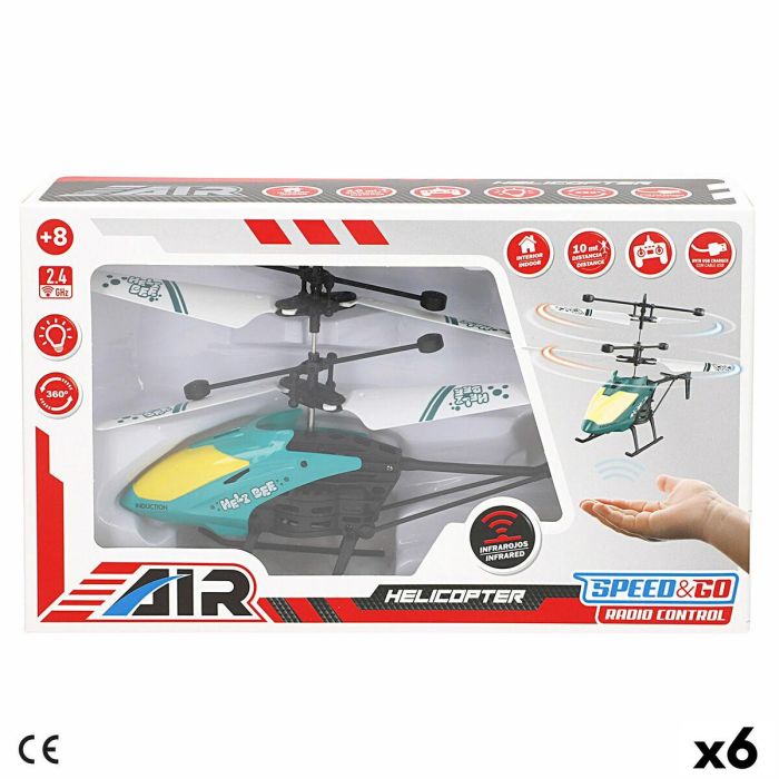 Helicóptero con Radiocontrol Colorbaby (6 Unidades) 5 Helicóptero con Radiocontrol Colorbaby (6 Unidades) 5