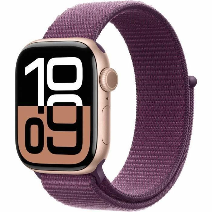 Apple Watch Series 10 GPS - 42 mm - Caja de aluminio en oro rosa - Correa deportiva color ciruela