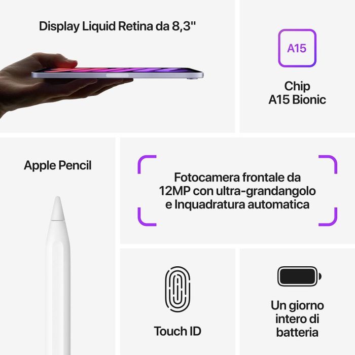 iPad Mini 8.3 2021 WiFi/ A15 Bionic/ 64GB/ Gris Espacial - MK7M3TY/A 22