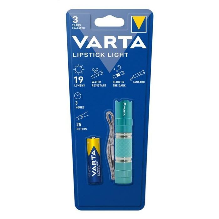 Varta 16617301421 Minilinterna de Aluminio Turquesa Lipstick Light 1xAA 2