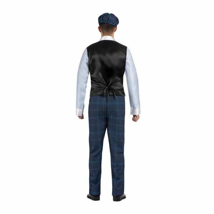 Disfraz gánster irlandés gorra, camisa con chaleco y cadena, corbata con pasador y pantalón talla m 3