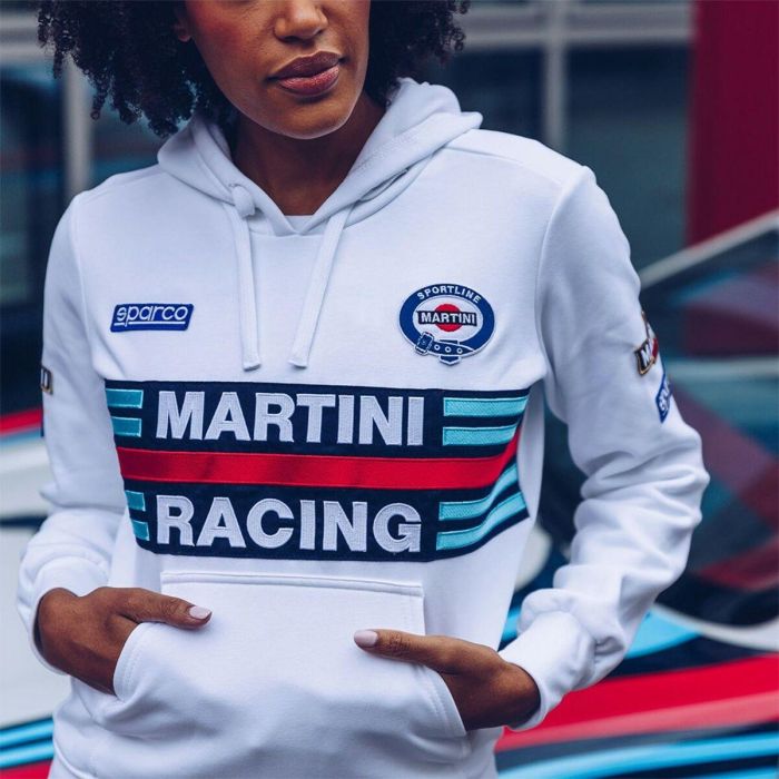 Sudadera con Capucha Mujer Sparco Martini Racing Blanco 2 Sudadera con Capucha Mujer Sparco Martini Racing Blanco 2