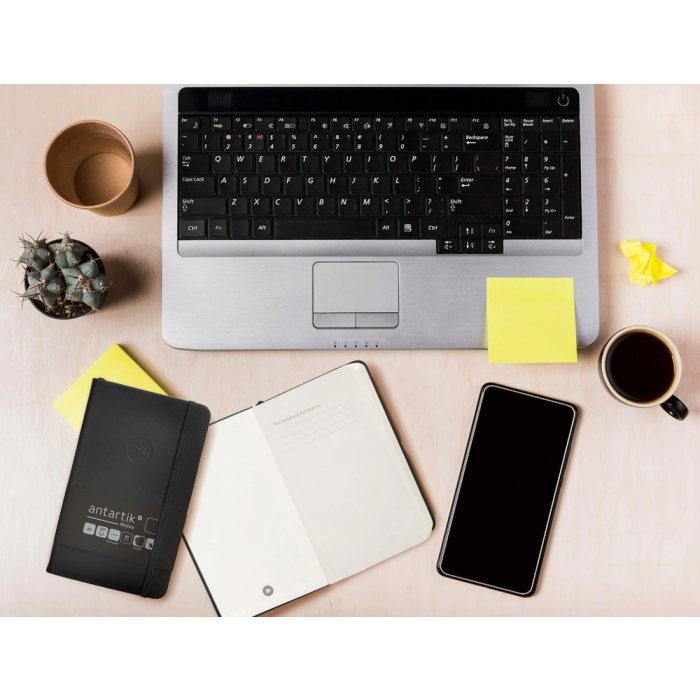 Antartik Cuaderno A6 Tapa Dura Negro Hojas Lisas 100 Hojas 80gr FSC 10