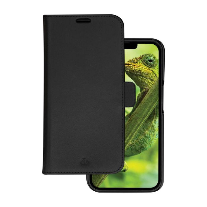 dbramante1928 Funda Cartera 2 en 1 Lynge para iPhone 14 Pro Negra de Piel plena flor Sostenible con Soporte Desmontable
