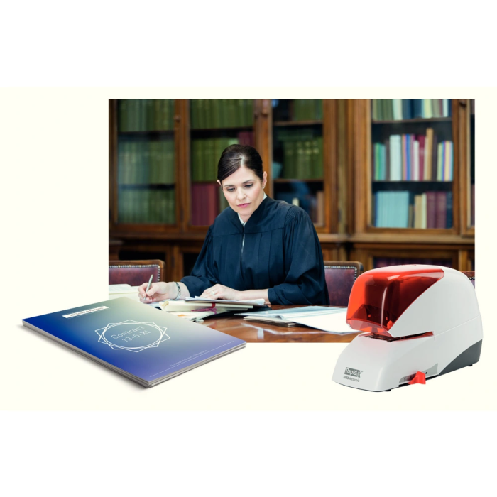 Rapid Grapadora Eléctrica 5050e, Capacidad 50 Hojas, Usa Cassette Grapas, Plata/Naranja 8