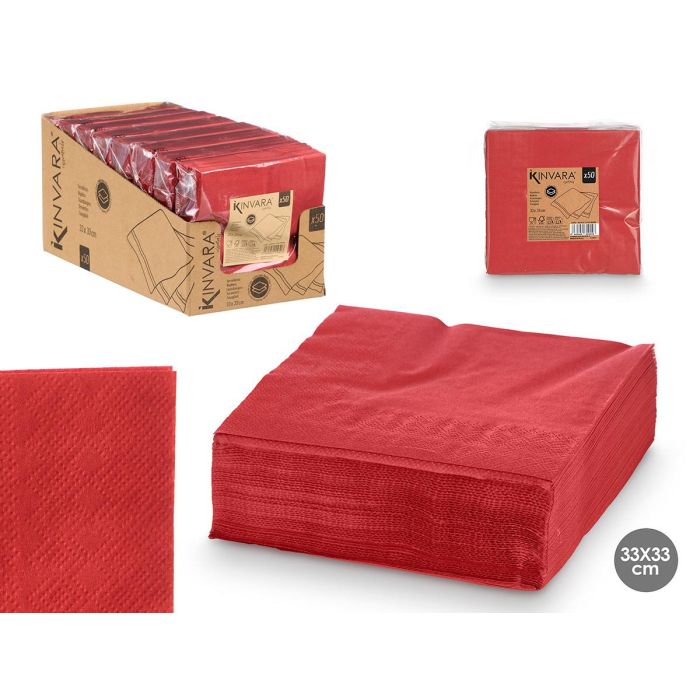 Set 50 Servilletas 33x33 cm Granate - Kinvara (16 Unidades) Set 50 Servilletas 33x33 cm Granate - Kinvara (16 Unidades)