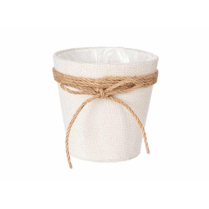 Macetero Tela Con Lazo 12,5X12Cm Blanco Ibergarden (24 Unidades) 1 Macetero Tela Con Lazo 12,5X12Cm Blanco Ibergarden (24 Unidades) 1