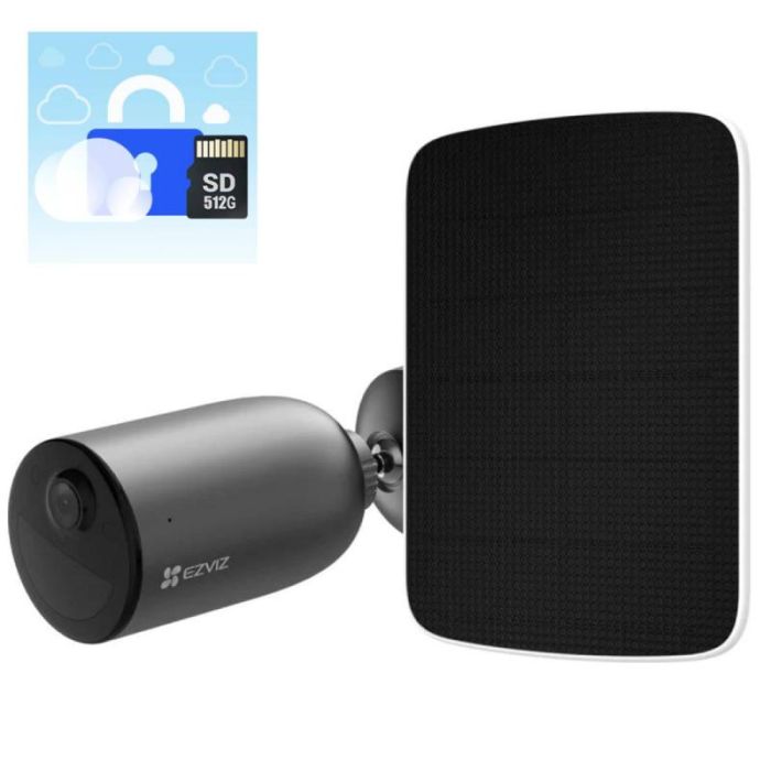EZVIZ CS-EB3/SP-R200(2K 4GA) Cámara de Videovigilancia Exterior 4G con Batería Recargable 2K Negra para Seguridad 1