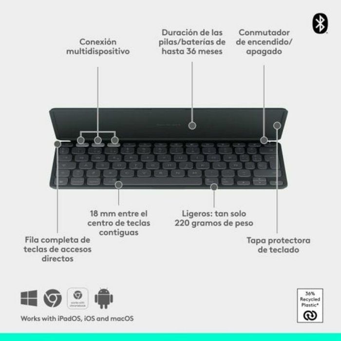 Teclado Bluetooth Logitech 920-013010 Grafito 4