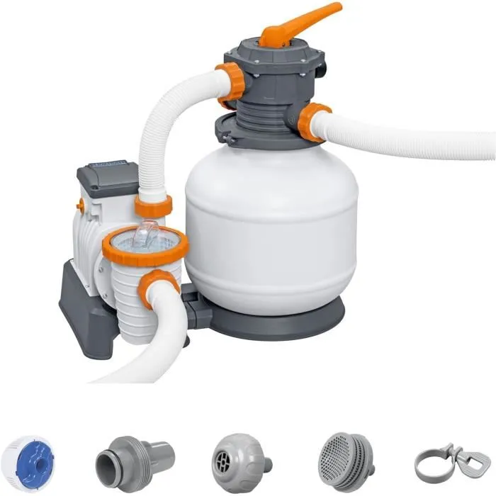 Bestway Filtro de Arena 7,57 m³ / H + Prefiltro para Piscina - Blanco 5