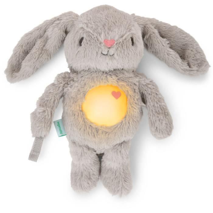 Luz de noche para bebé INGENUITY, conejito de peluche, Sylvie de peluche, responde al llanto del bebé, musical, luminosa, con ruido blanco y clip para chupete Luz de noche para bebé INGENUITY, conejito de peluche, Sylvie de peluche, responde al llanto del bebé, musical, luminosa, con ruido blanco y clip para chupete