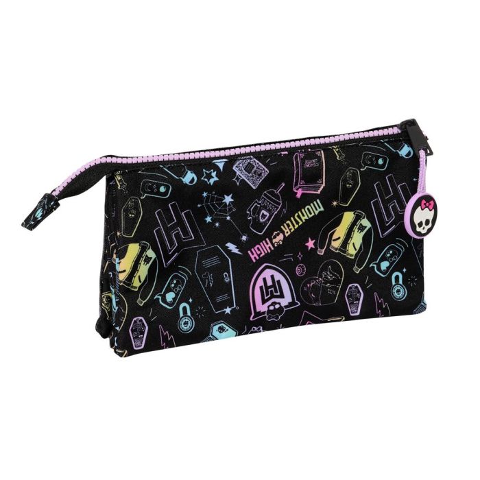 Estuche Escolar Monster High Negro 22 x 12 x 3 cm 1