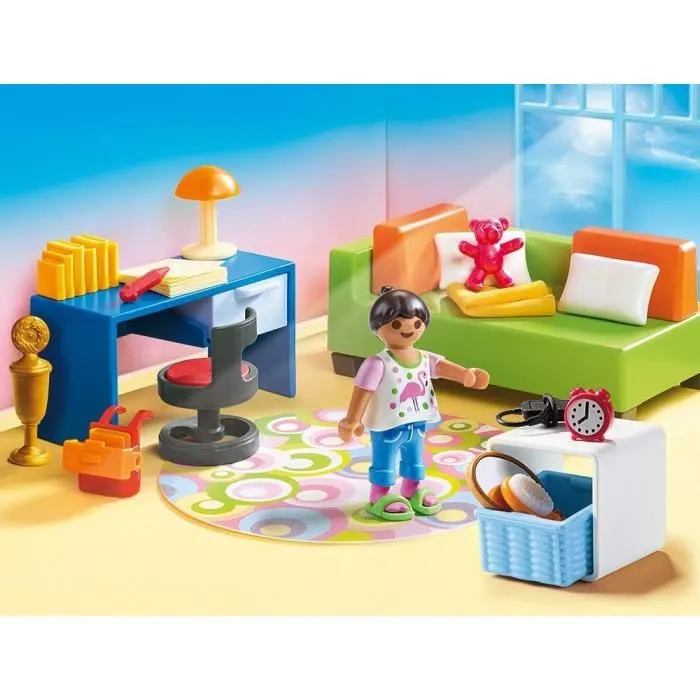 Playmobil 70209 Habitación Adolescente con Personaje, Sofá Cama, Escritorio y Accesorios para +4 Años 2