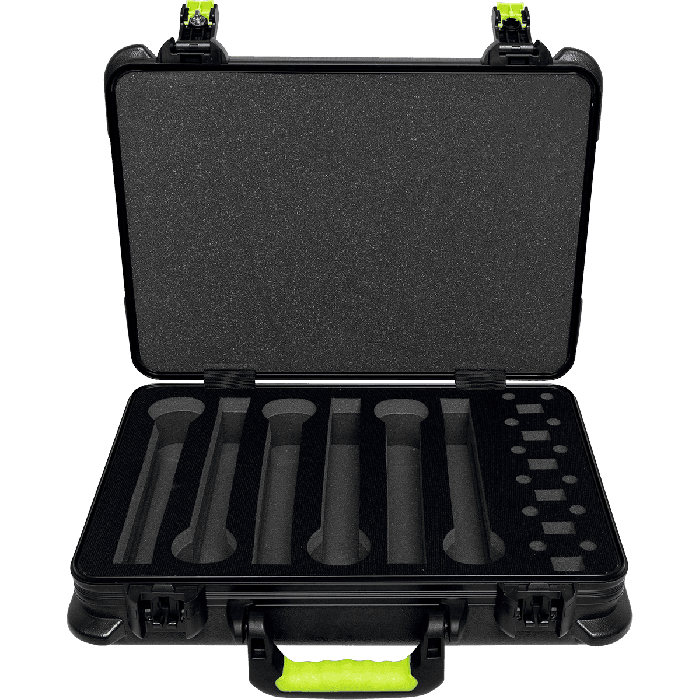 SBG Estuche de Transporte de Polietileno para 6 Micrófonos Inalámbricos con Espacio para Pilas, Cierre TSA 4