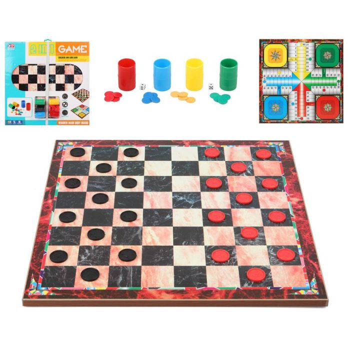 Juegos De Mesa Variados 40x40 cm Madera Damas & Parchis