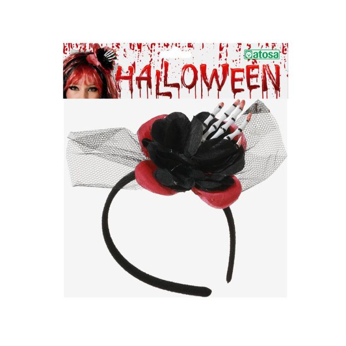 Diadema Halloween Catrina Mano Esqueleto Mujer Adulto 1