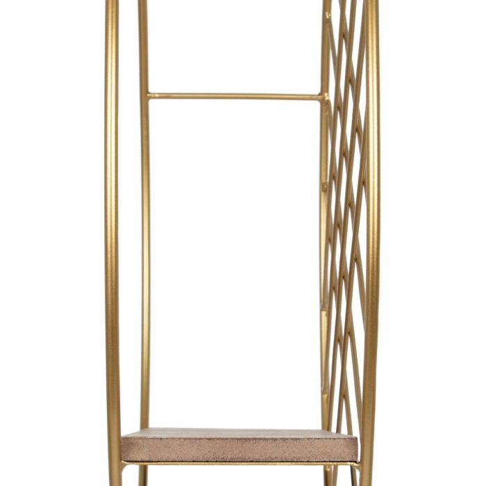 Estante 51 x 14 x 51 cm Natural Dorado Metal Madera 1