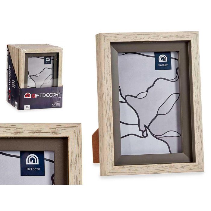 Portafotos Natural Borde Gris 10X15Cm Giftdecor (24 Unidades) Portafotos Natural Borde Gris 10X15Cm Giftdecor (24 Unidades)