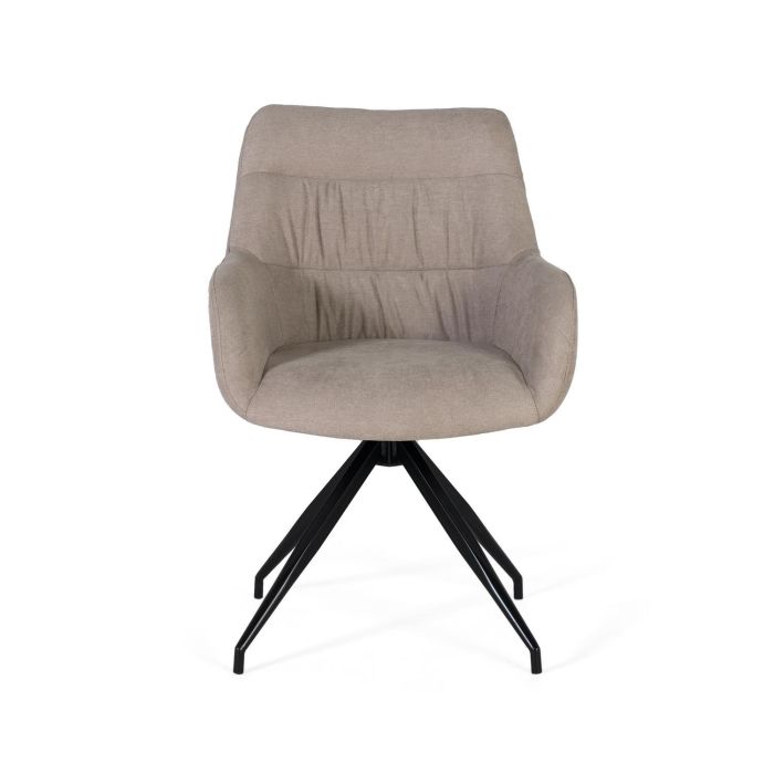 Giner y Colomer - Silla Giratoria Tapizada en Tela Gris con Patas de Acero (2 Unidades) 1